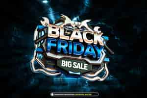 Free PSD black friday big sale banner with editable text