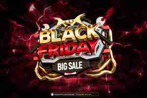 Free PSD black friday big sale banner with editable text