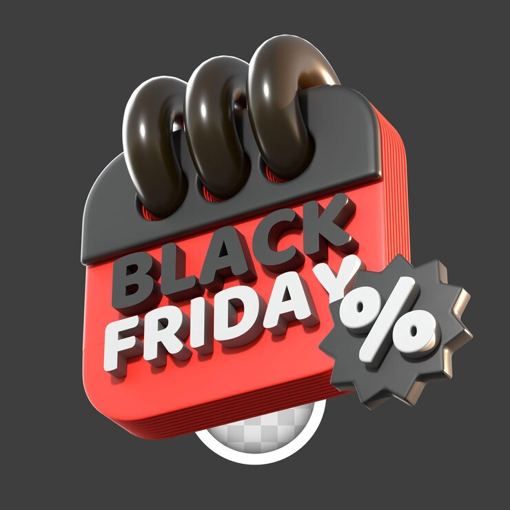 Free PSD black friday calendar icon 3d illustration