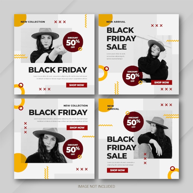 The black friday campaign instagram post bundle template