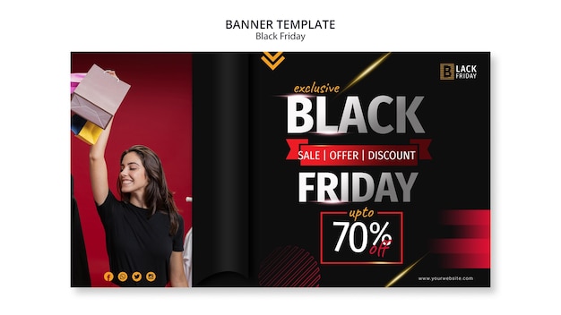 Free PSD black friday concept banner template