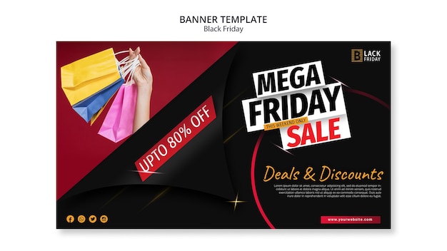 Free PSD black friday concept banner template