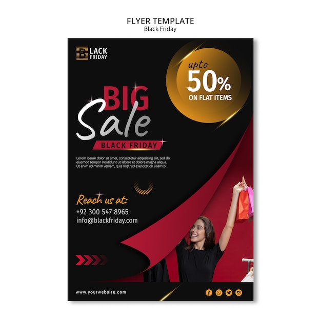 Free PSD black friday concept flyer template