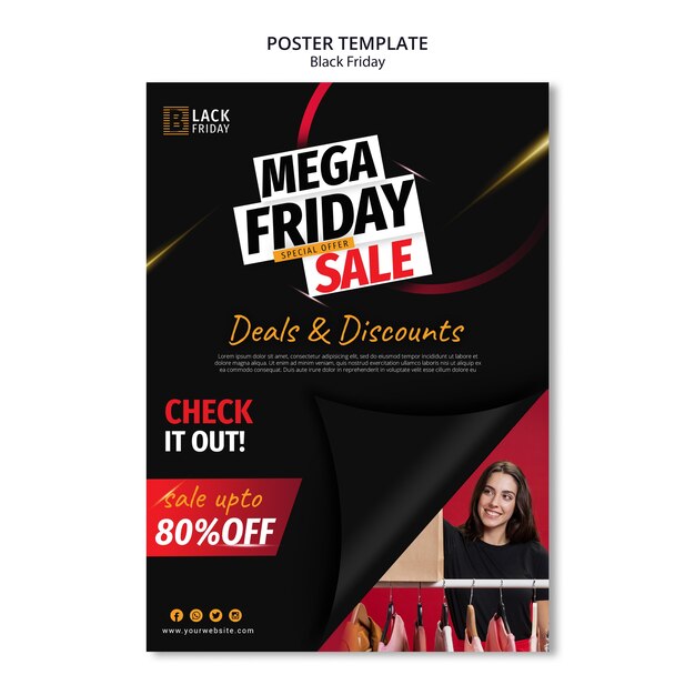 Black friday concept poster template