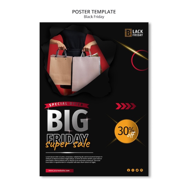 Free PSD black friday concept poster template