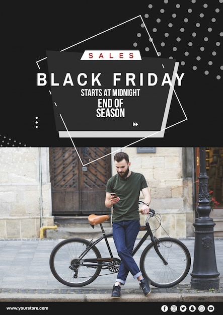 Black friday cover mockup with image