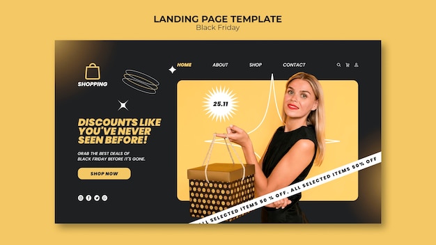 Free PSD black friday discounts landing page