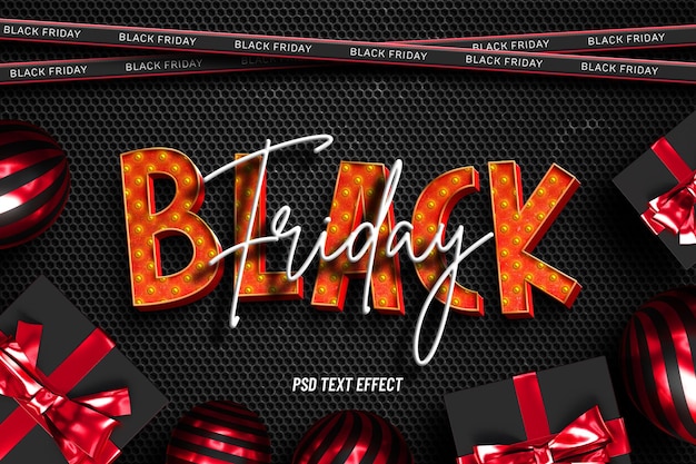 Free PSD black friday editable text effect