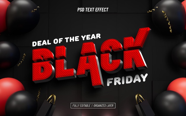 Free PSD black friday editable text effect