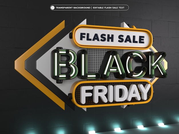 Free PSD black friday flash sale with editable text