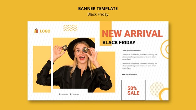 Black friday horizontal banner template