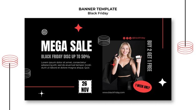 Free PSD black friday horizontal banner template