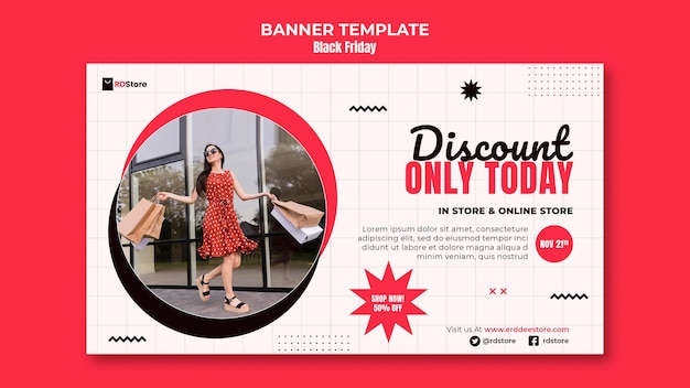 Black friday horizontal banner template