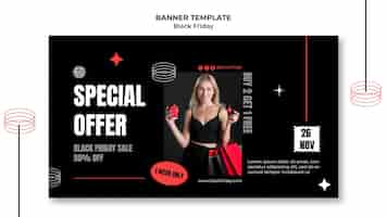 PSD gratuito banner orizzontale del black friday