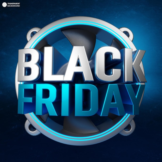 Black Friday Icon 3D Render Illustration