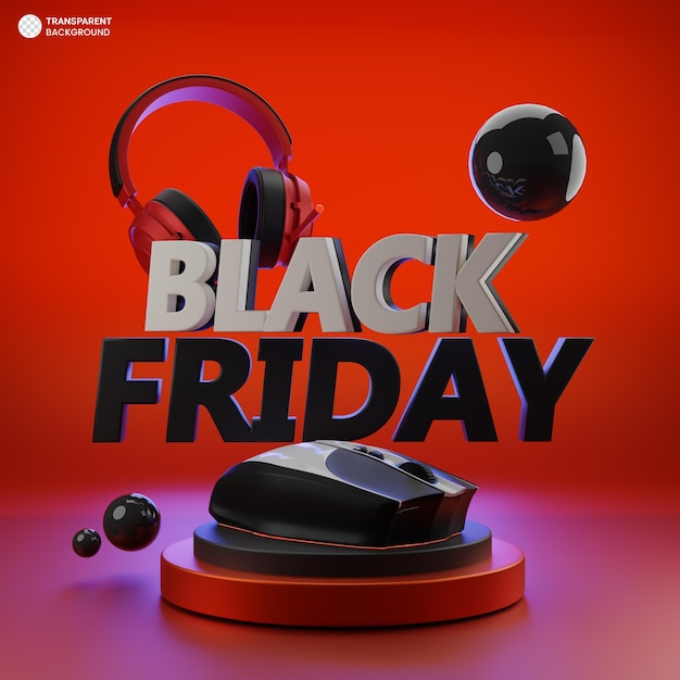 Free PSD black friday icon isolated 3d render illustration