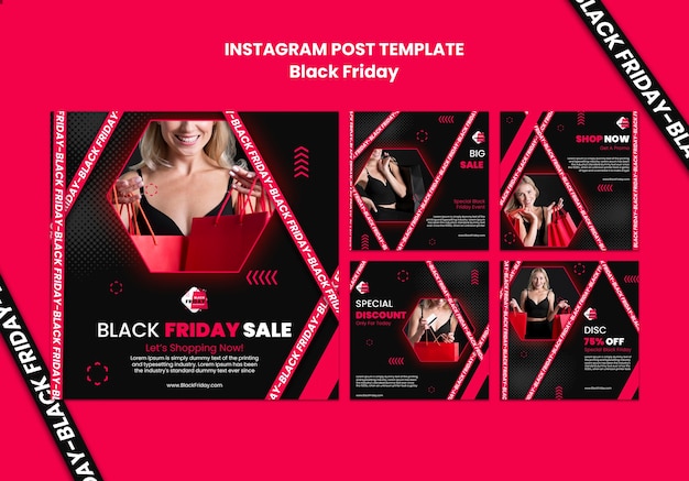 Raccolta di post instagram del black friday