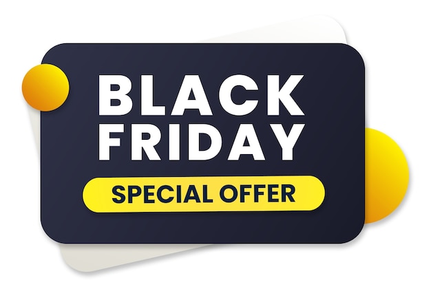 Free PSD black friday label isolated