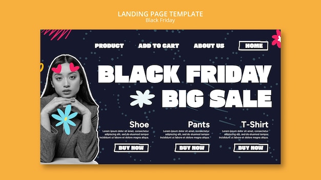 Free PSD black friday landing page template