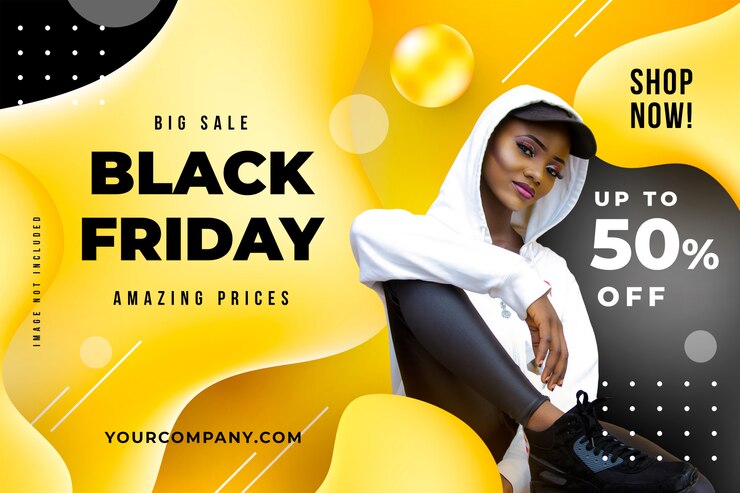 Free PSD black friday liquid banner template