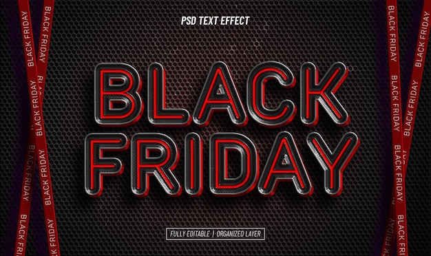 Free PSD black friday neon text effect