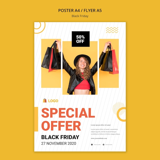 Free PSD black friday offer poster template