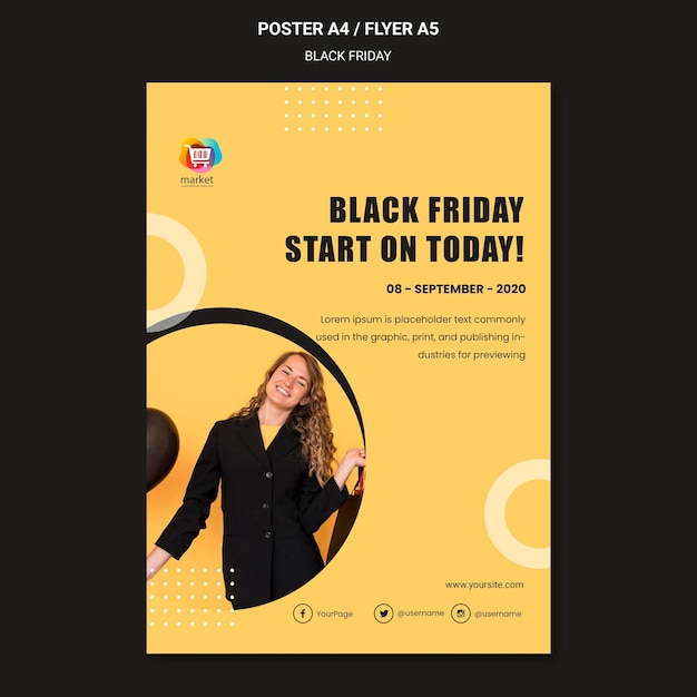 Free PSD black friday poster template