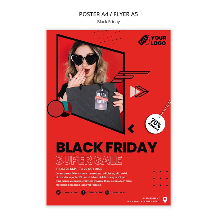 Free PSD black friday poster template