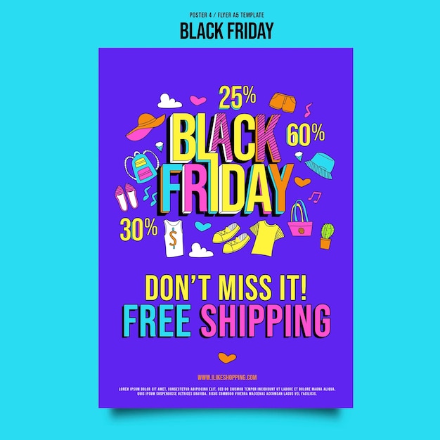 Free PSD black friday poster template