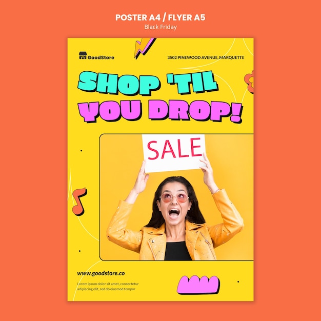 Free PSD black friday poster template