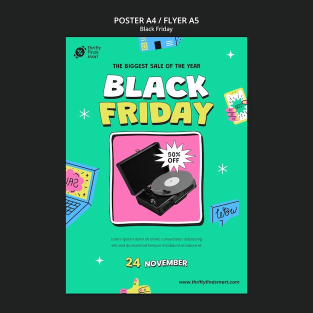 PSD gratuito modello di poster del venerdì nero