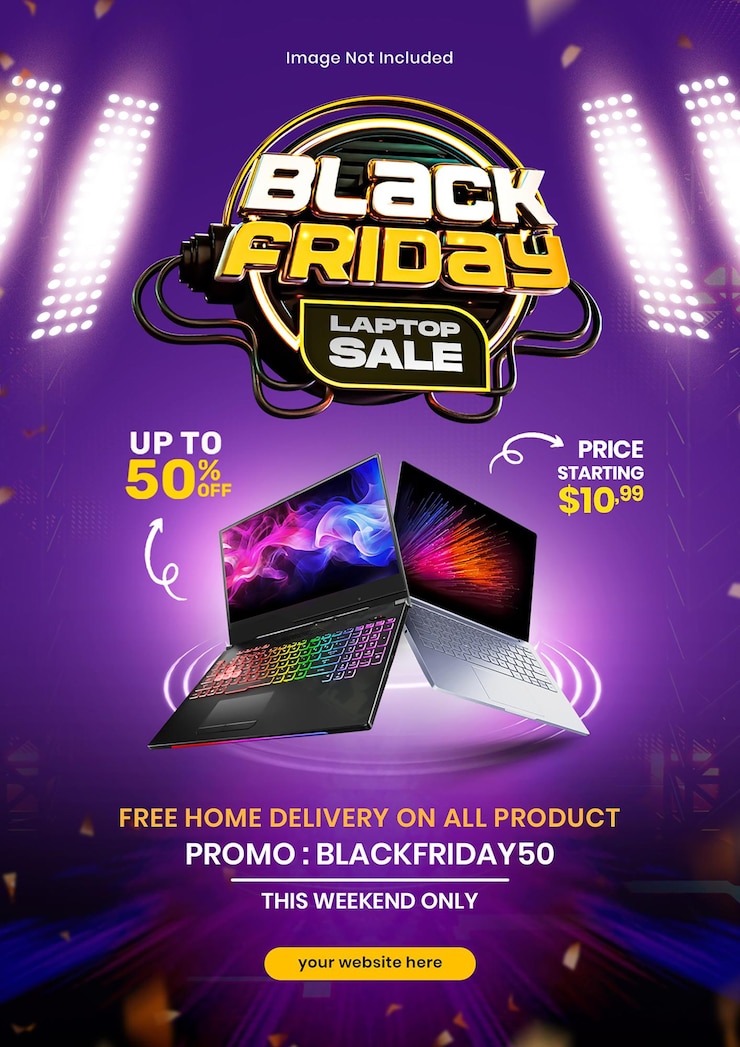 Free PSD black friday products sale promotion flyer design template