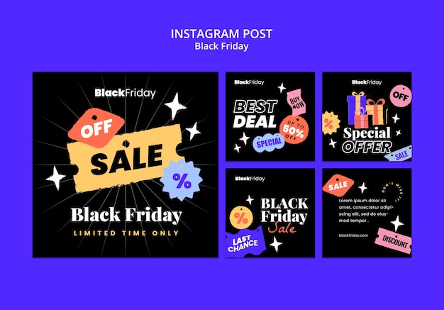 PSD gratuito post di instagram di promozioni del black friday