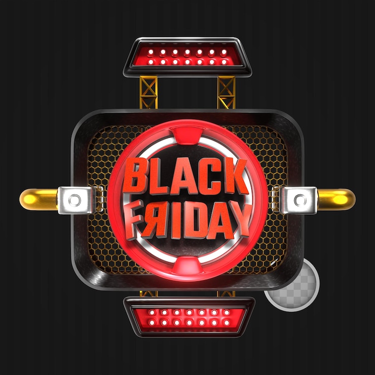 मुफ़्त PSD black friday realistic background. 3d rendering