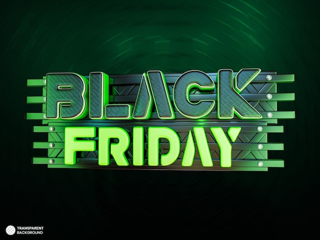 PSD gratuito illustrazione di rendering 3d dell'insegna di vendita del black friday