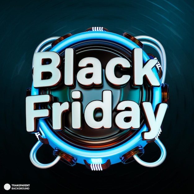 Free PSD black friday sale banner 3d render illustration