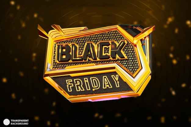 PSD gratuito illustrazione del rendering 3d del banner di vendita del black friday