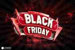 PSD gratuito illustrazione del rendering 3d del banner di vendita del black friday