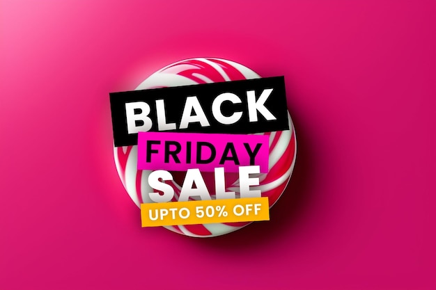 Free PSD black friday sale banner in pink amp black for social media and business purpose