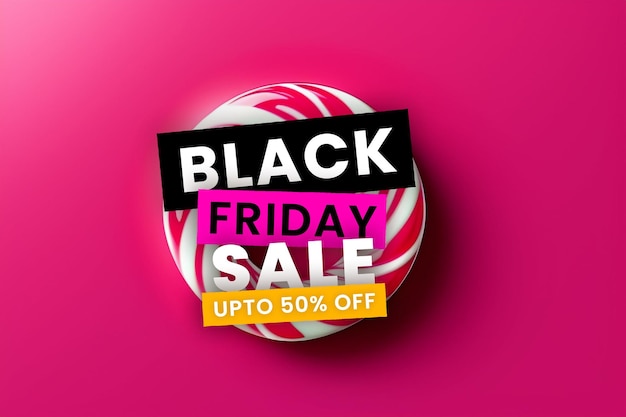 PSD gratuito banner di vendita del black friday in rosa e nero per social media e scopi aziendali