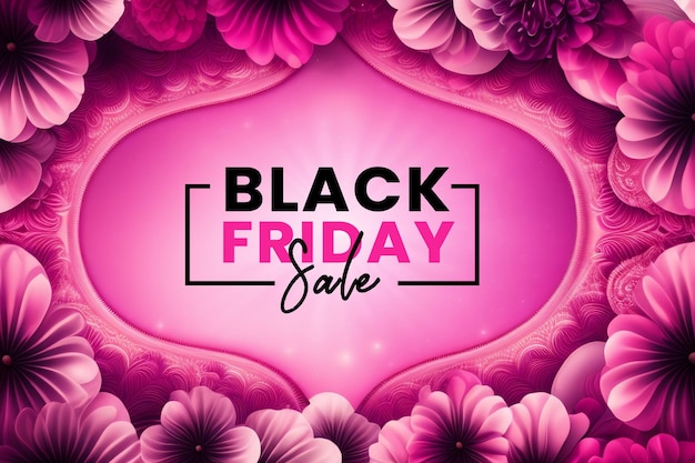 Free PSD black friday sale banner in pink amp black for social media and business purpose
