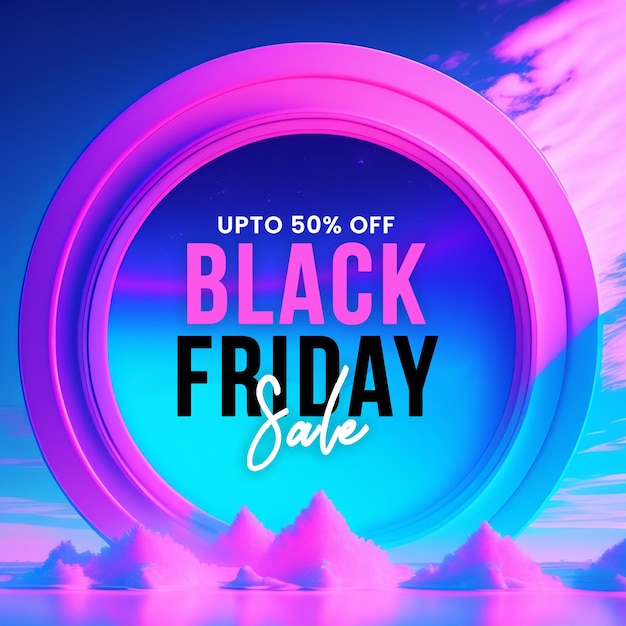 PSD gratuito banner di vendita del black friday in rosa e nero per social media e scopi aziendali