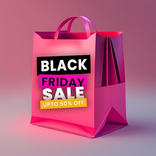 Free PSD black friday sale banner in pink amp black for social media and business purpose