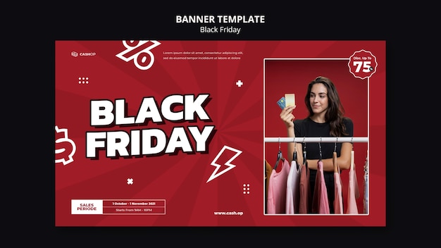 PSD gratuito modello di banner vendita venerdì nero