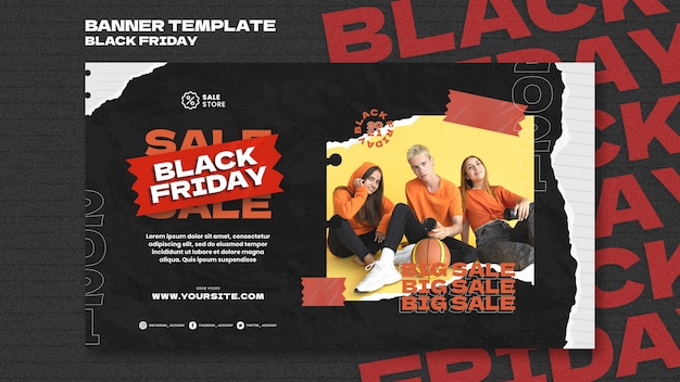 Free PSD black friday sale banner template