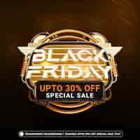 Free PSD black friday sale banner with editable offer text