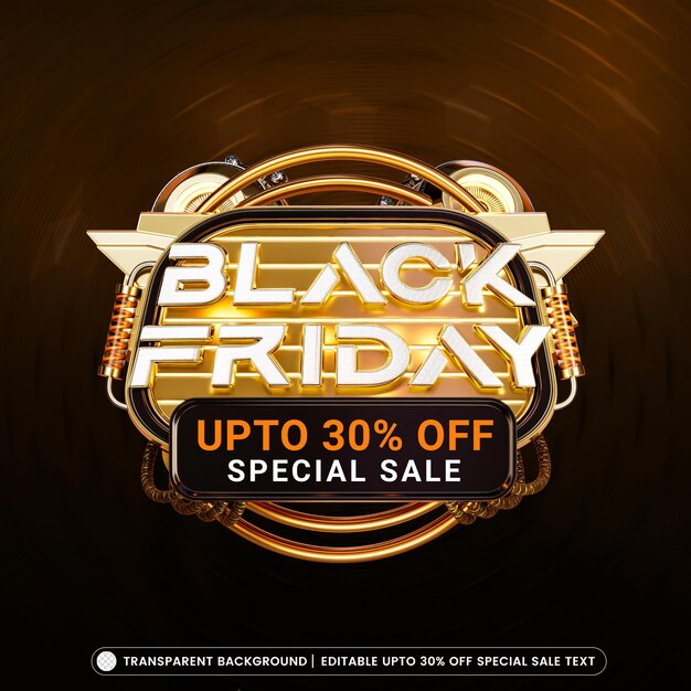 Black Friday Sale Banner With Editable Offer Text