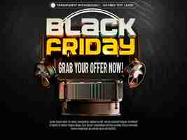 Free PSD black friday sale banner with editable text effect