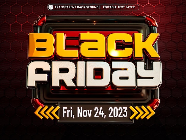 Free PSD black friday sale banner with editable text effect