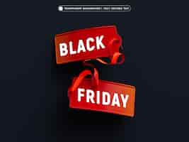 Free PSD black friday sale banner with editable text